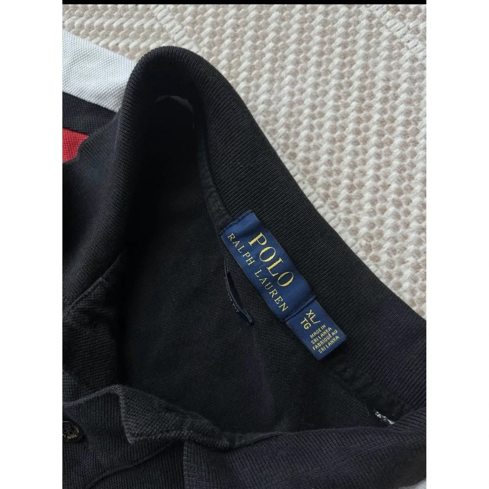 Polo Ralph Lauren Men Black Shirt Small Pony Germany Flag XL CUSTOM FIT